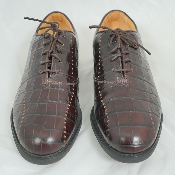 FootJoy Europa Collection Womens Golf Shoes Brown Crocodile Leather Size 7.5 - Picture 2 of 9